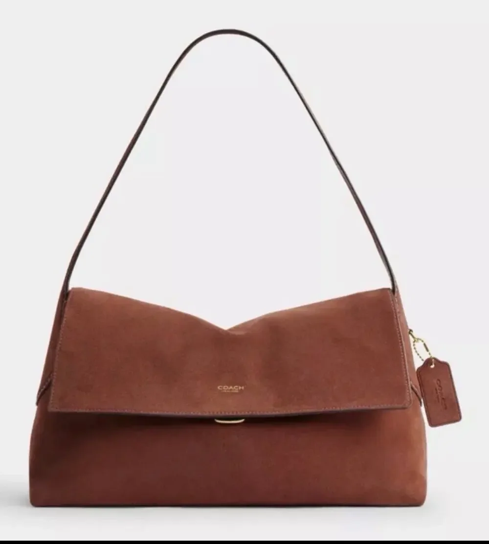 B17-004 Coach Chelsea Shoulder Bag 36 Clay Suede